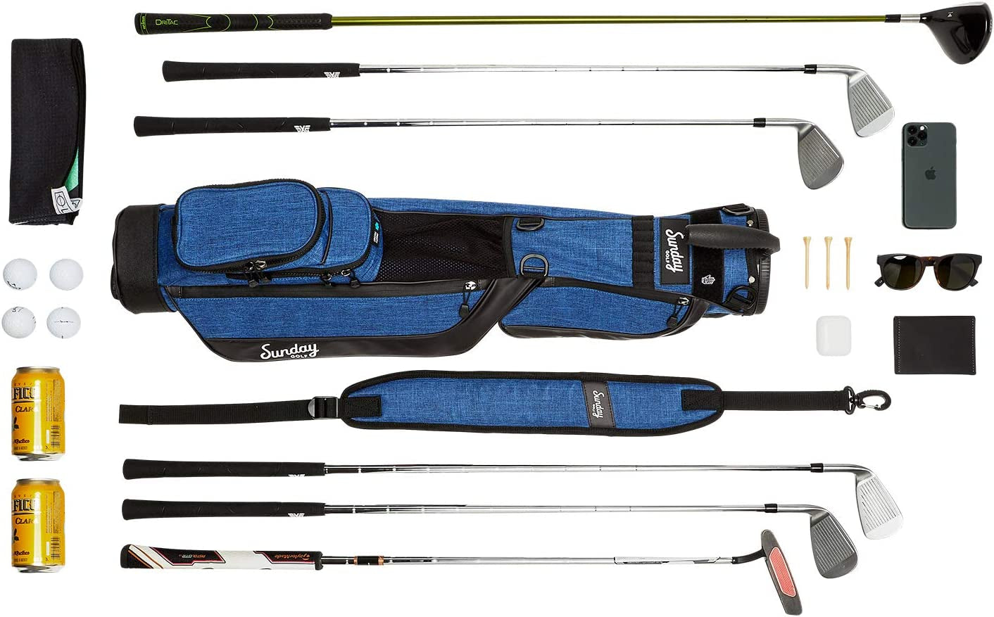 Sunday Golf Loma Bag - Lightweight Sunday Golf Bag with Strap and Stand – Easy to Carry Pitch N Putt Golf Bag – Golf Stand Bag for the Driving Range, Par 3 and Executive Courses, 31 Inches Tall