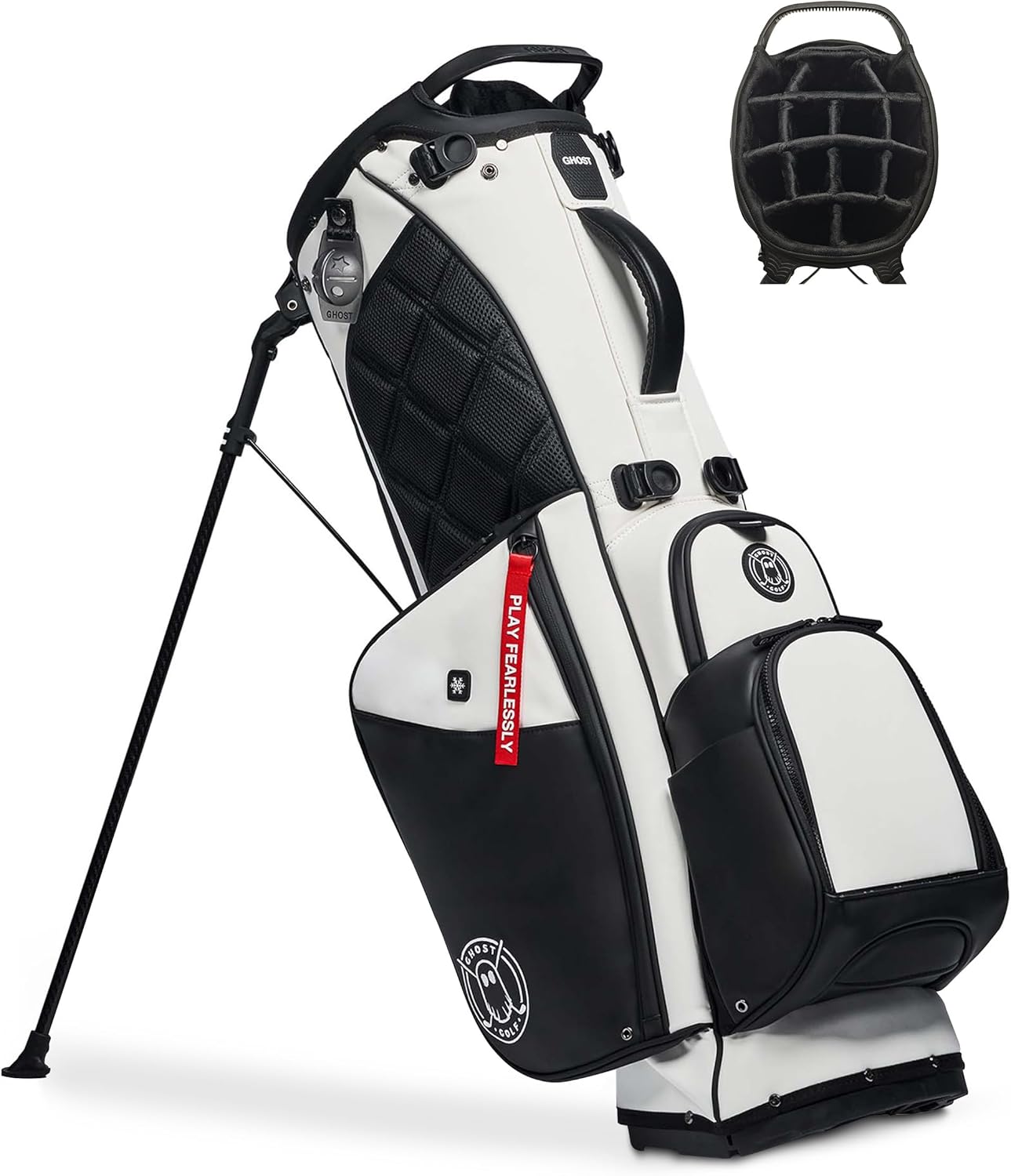 Ghost Golf Stand Bag - Lightweight Golf Bags for Men & Women, 14-Way Dividers with Premium Materials & Magnetic Pocket - Standing Golf Bag Holds 14 Golf Clubs
