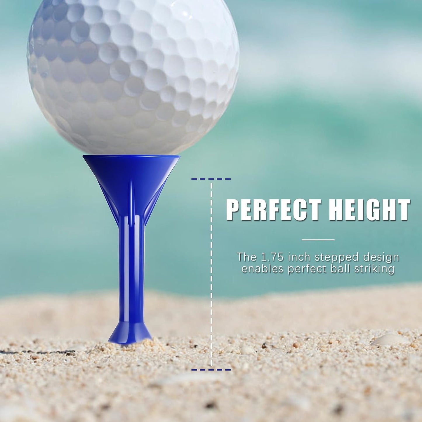 CHAMPKEY 3-1/4" Premium Plastic Golf Tees|Excellent Durability and Stability Tees | Choose between 25 Pack and 50 Pack