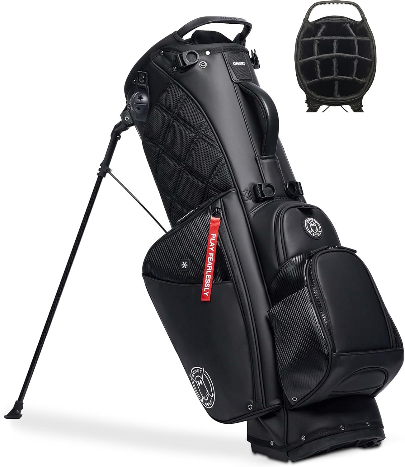 Ghost Golf Stand Bag - Lightweight Golf Bags for Men & Women, 14-Way Dividers with Premium Materials & Magnetic Pocket - Standing Golf Bag Holds 14 Golf Clubs