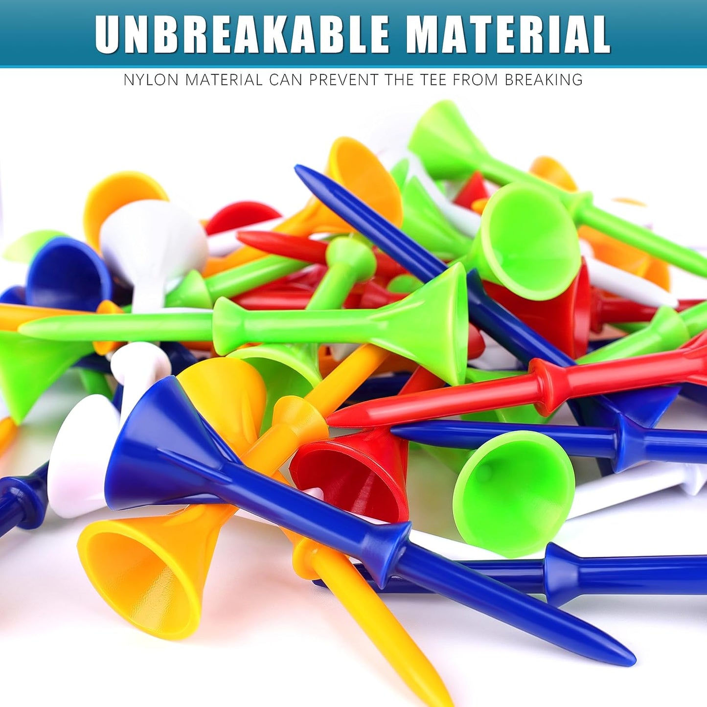 CHAMPKEY 3-1/4" Premium Plastic Golf Tees|Excellent Durability and Stability Tees | Choose between 25 Pack and 50 Pack