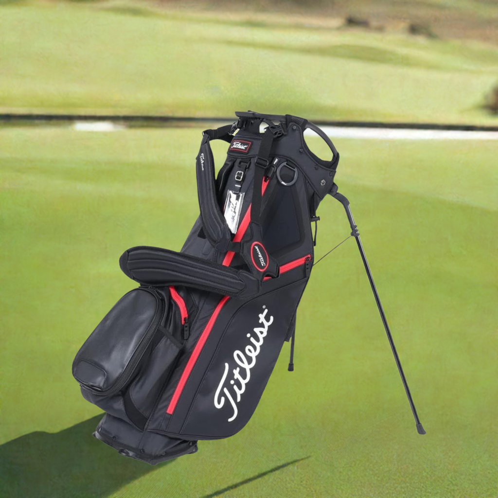 - Hybrid 5 Golf Bag - Black/Black/Red, 4.6 Lbs