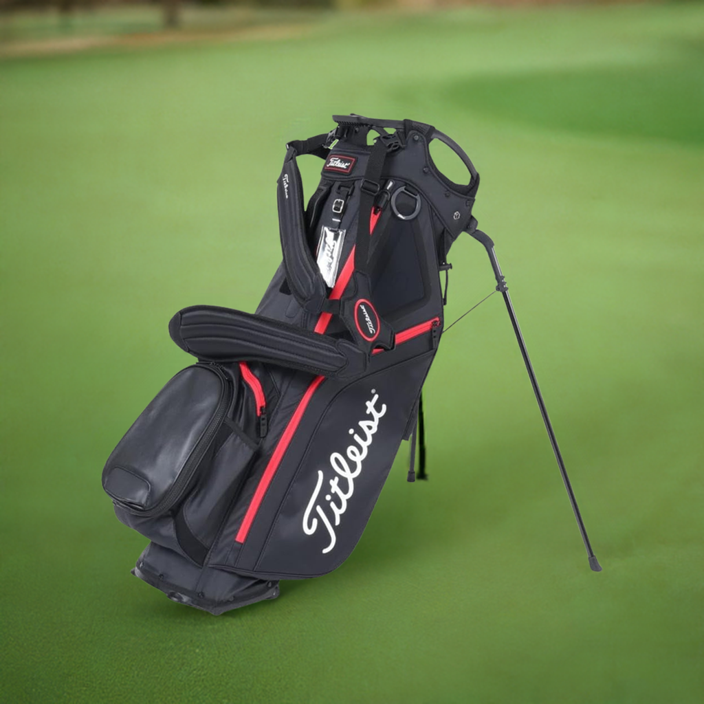 - Hybrid 5 Golf Bag - Black/Black/Red, 4.6 Lbs