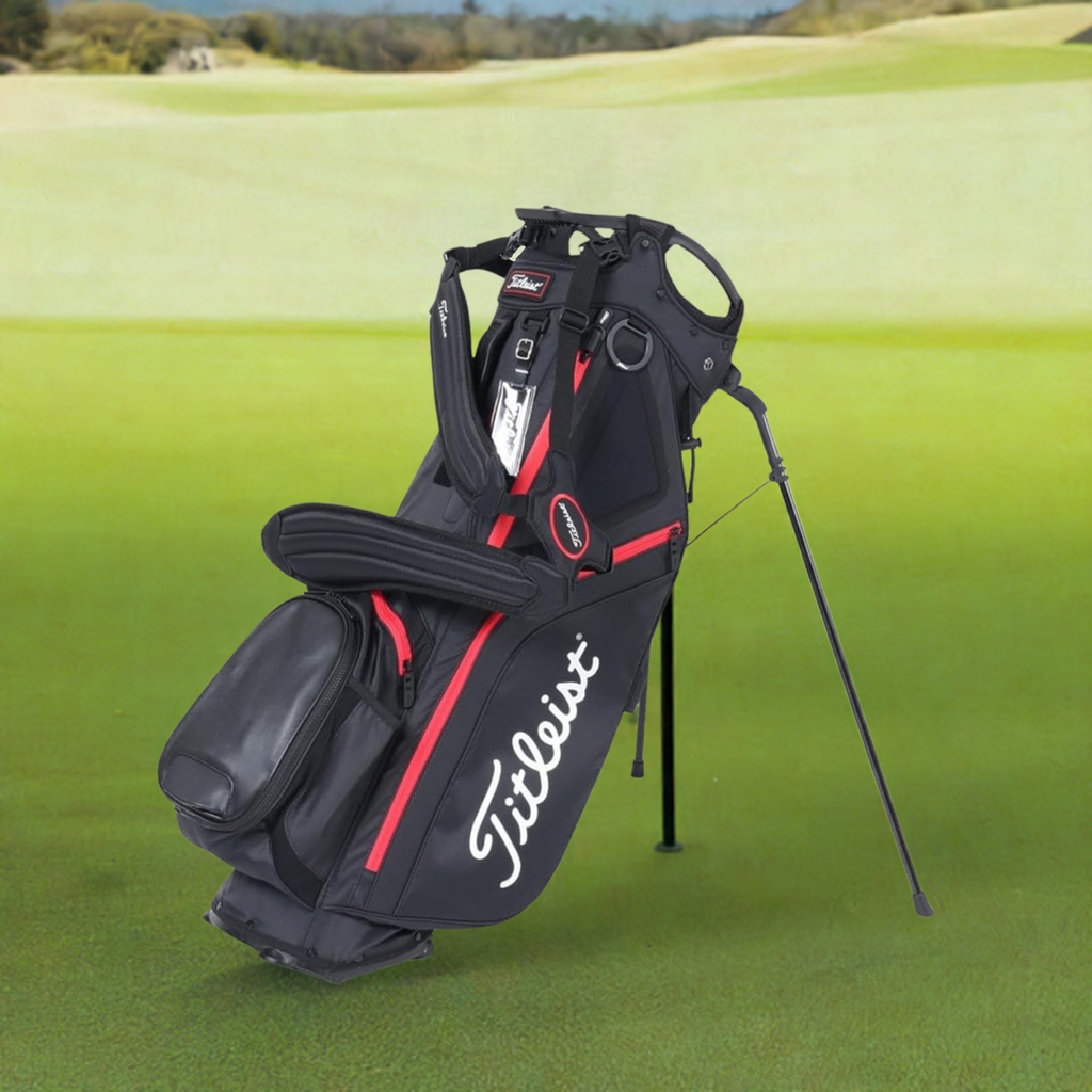 - Hybrid 5 Golf Bag - Black/Black/Red, 4.6 Lbs