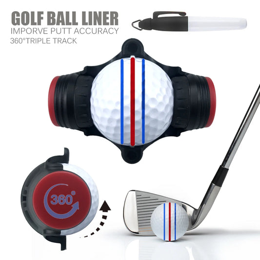 360 Degree Rotating Golf Ball Liner Marker Template Marker Pen Golf Putting Positioning Imporve Putt Accuracy Aids Golf Tools