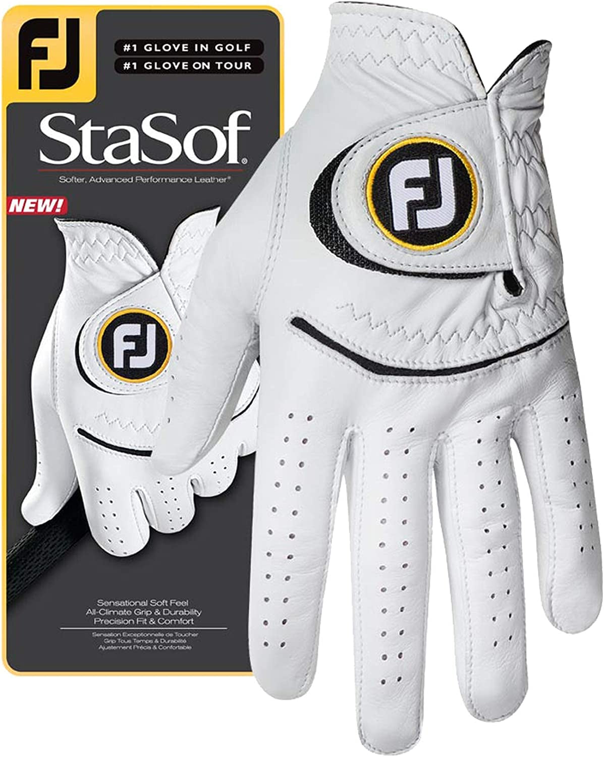 Men'S Stasof Golf Glove (White)