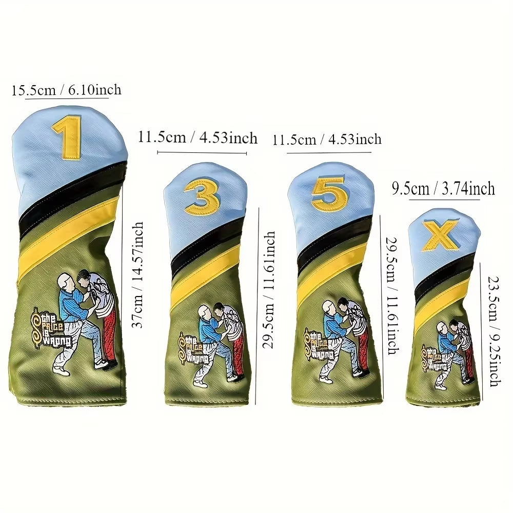 1Pc/4Pcs Funny Design Cover for Various Club, Golf Club Head Cover, Golf Accessories