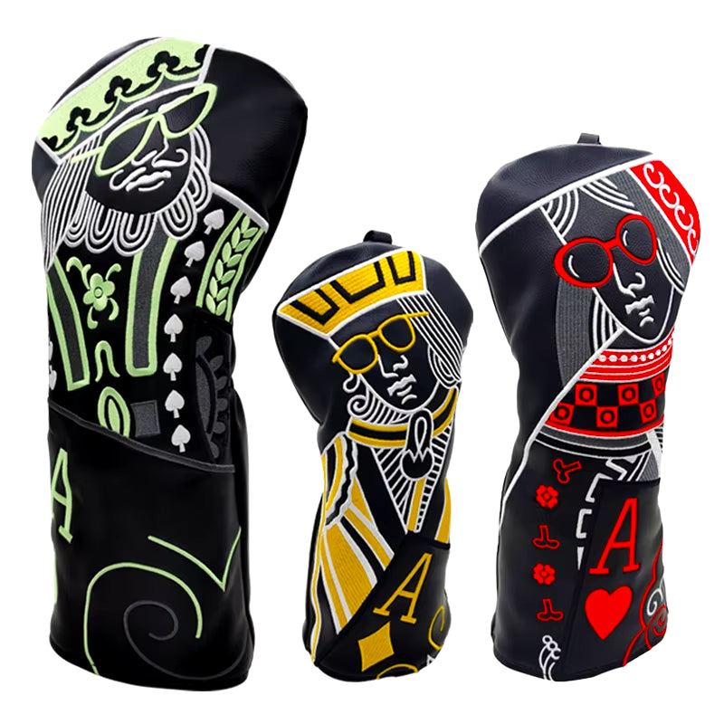 JQK Golf Club #1 #3 #5 Wood Headcovers Driver Fairway Woods Cover PU Leather High Quality Putter Head Covers