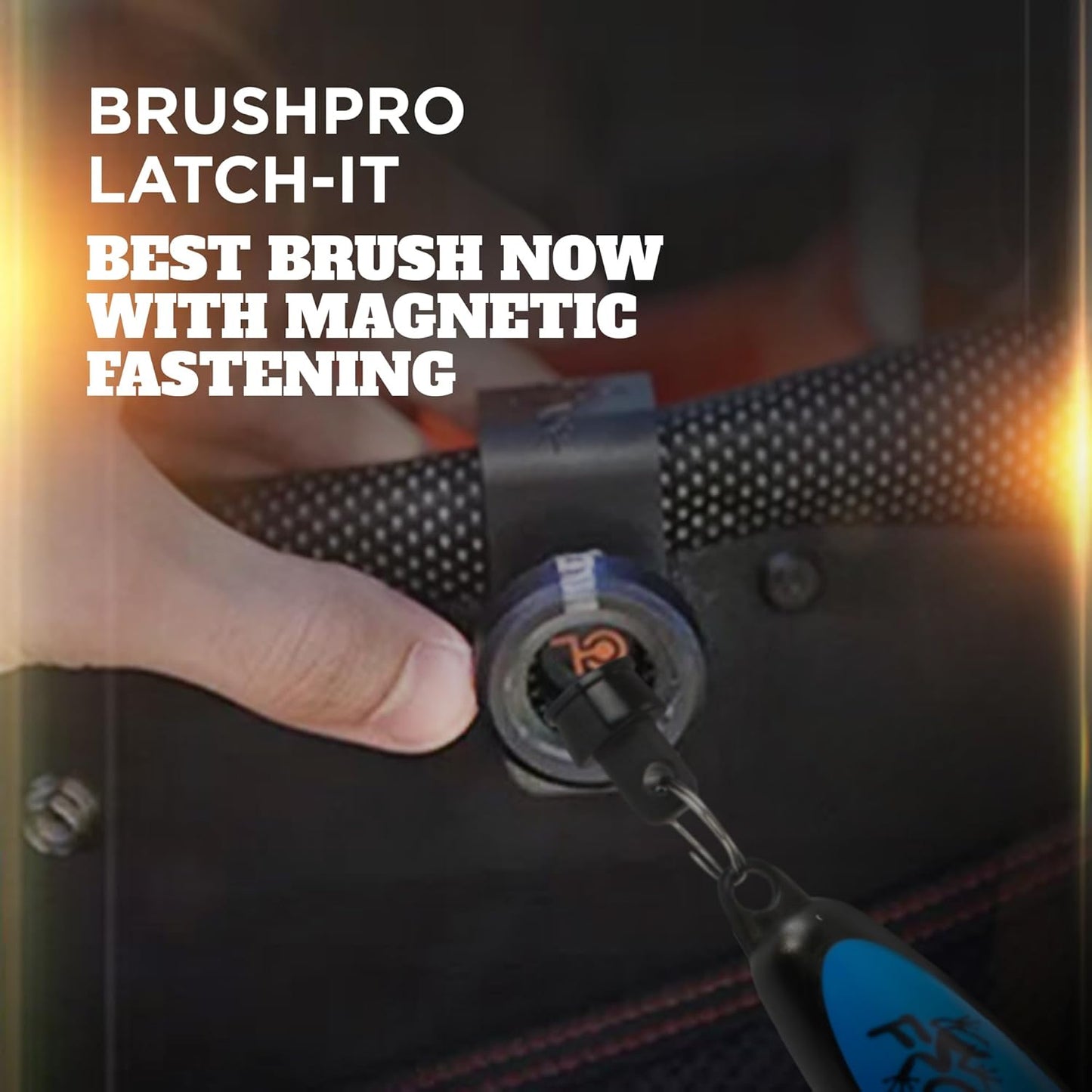 Brushpro Latch-It Golf Club Cleaner, Ergonomic Grip and Latch-It Magnet - Professional Golf Club Brush and Groove Cleaner for Golfers