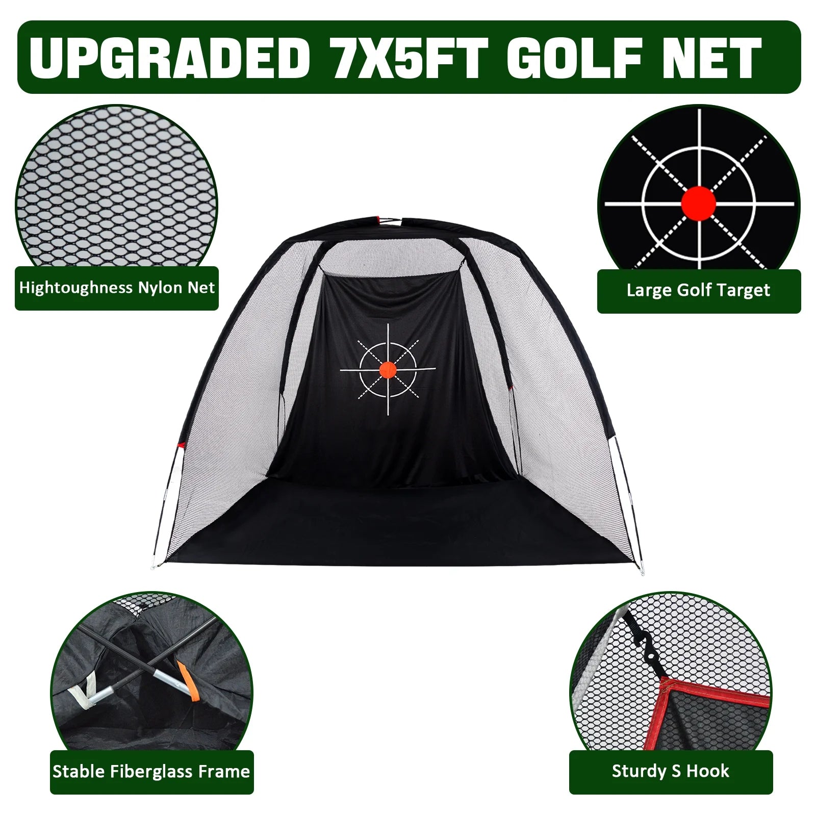 Golf Hitting Nets - Heavy Duty Golf Net for Home Practice, Quick Setup Golf Training Net