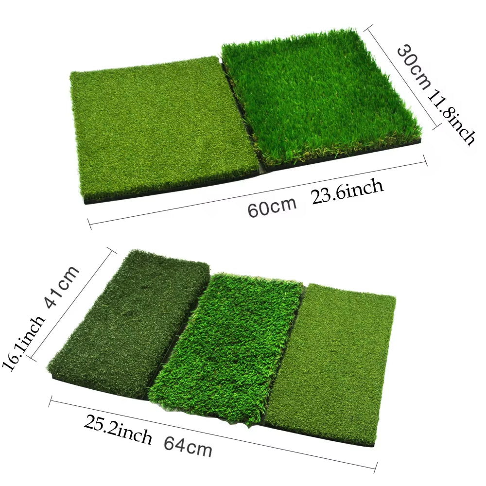 1Pcs Golf Hitting Mat 3 Grasses Golf Training Aids Indoor Outdoor Tri-Turf Golf Hitting Grass Golf Mats for Indoor Backyard