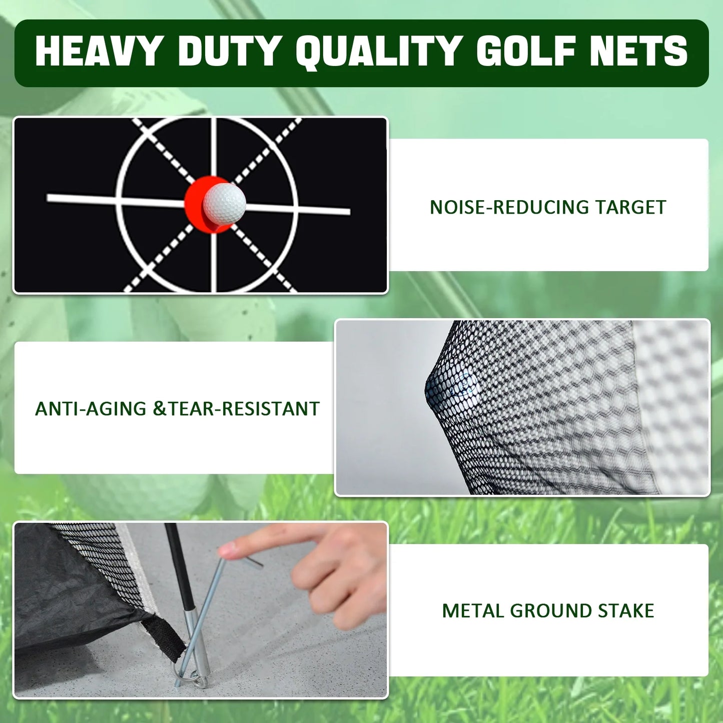 Golf Hitting Nets - Heavy Duty Golf Net for Home Practice, Quick Setup Golf Training Net