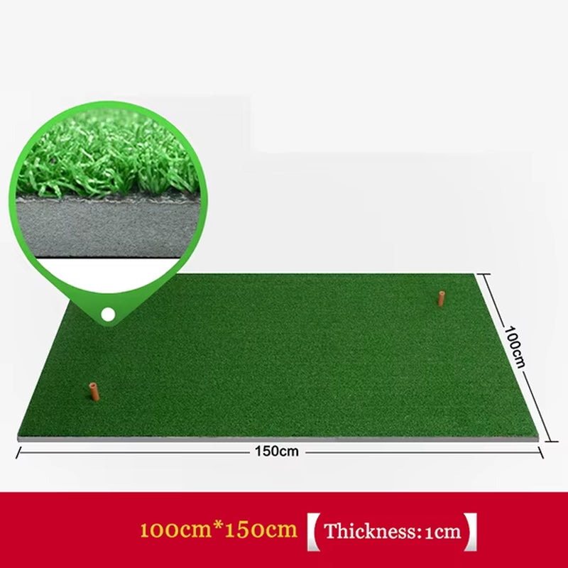 Golf Mats Practice Hitting Mat Golf Swing Trainer Training Turf Mat with Rubber Tee Holder 1.5M*1.5M/1.5M*1.0M Etc.