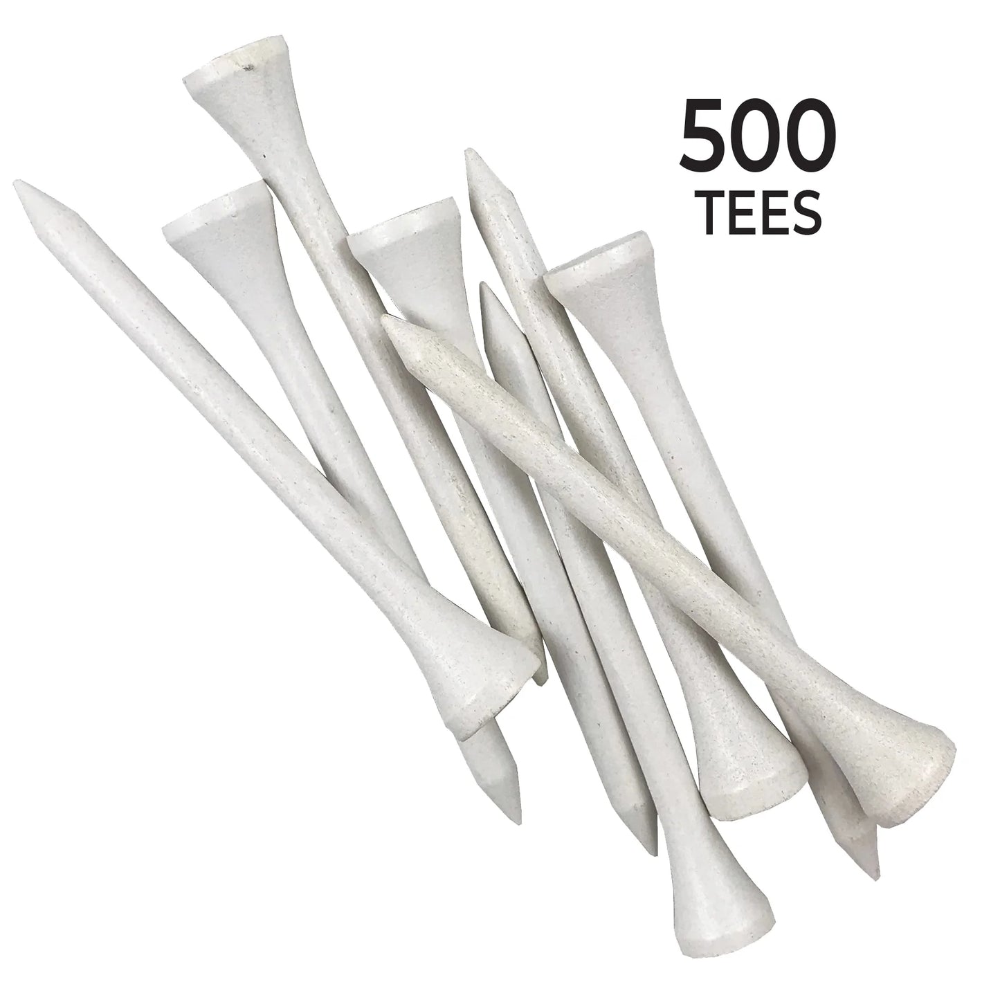 Pride Wood Golf Tee, 2-3/4 Inch, White, 500 Count