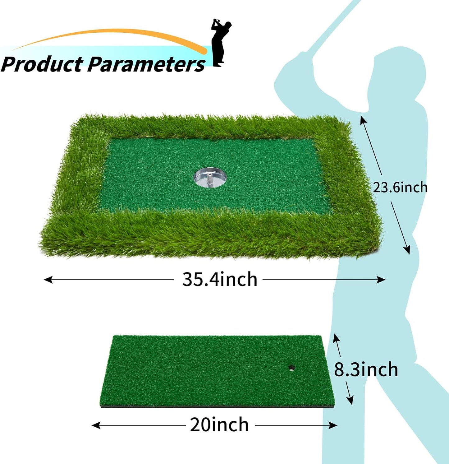 Floating Golf Green for Pool, Various Sizes (35"X24"/47"X35"/63"X47") to Suit Your Needs, Floating Chipping Green-Ideal for 2-4 Golfers Competing and Improving Skills in Outdoor and Pool Games