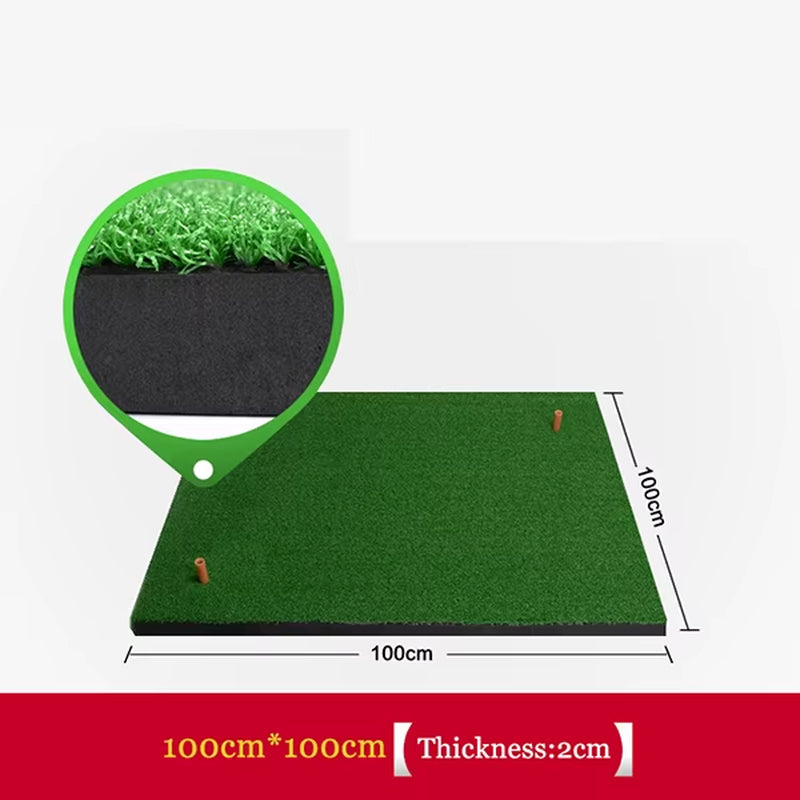 Golf Mats Practice Hitting Mat Golf Swing Trainer Training Turf Mat with Rubber Tee Holder 1.5M*1.5M/1.5M*1.0M Etc.