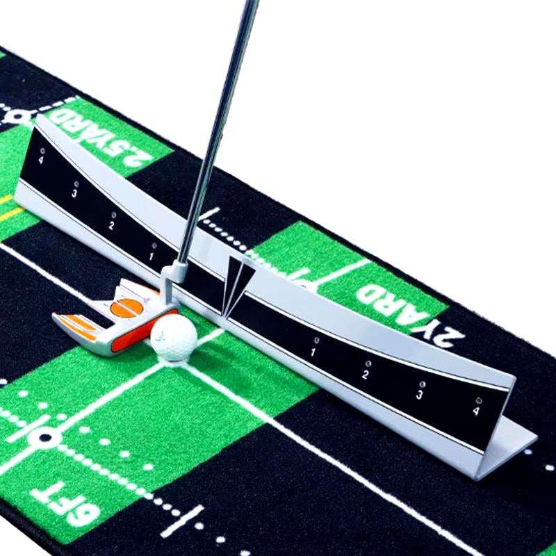 Golf Putting Track Golf Putter Trainer Calibration Track Putter Board Adjustable Range Golf Putter Trajectory Balancer Portable