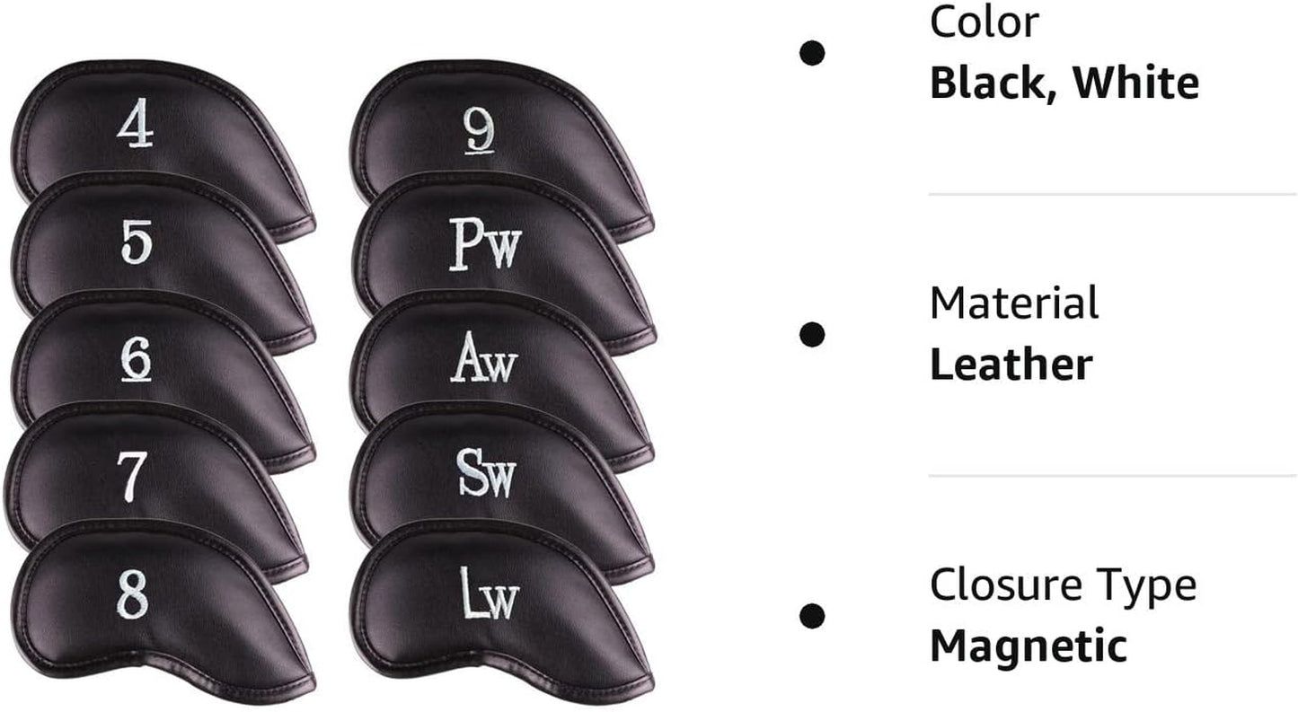 Premium Magnetic Leather Iron and Wedge Golf Club Head Covers