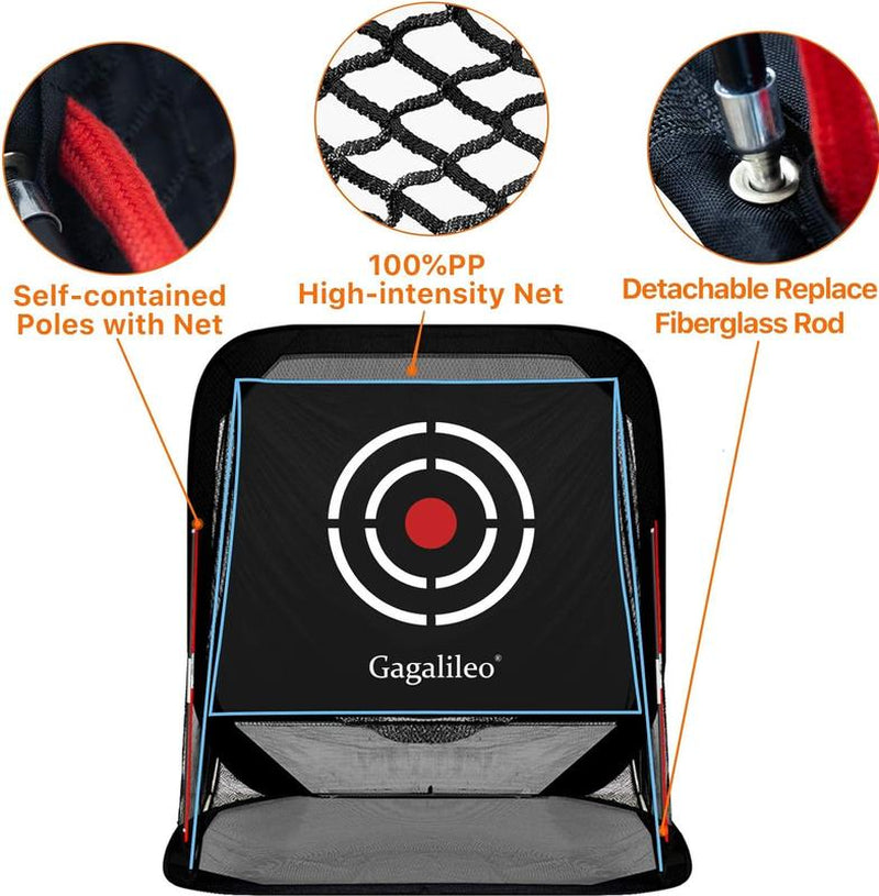 Golf Practice Hitting Nets for Backyard Driving Indoor Use Heavy Duty Practice Golf Driving Nets for Backyard Premium Portable Golf Impact Nets Cages with Frame and Net for Men