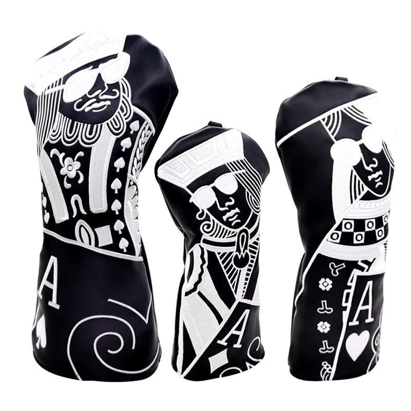 JQK Golf Club #1 #3 #5 Wood Headcovers Driver Fairway Woods Cover PU Leather High Quality Putter Head Covers