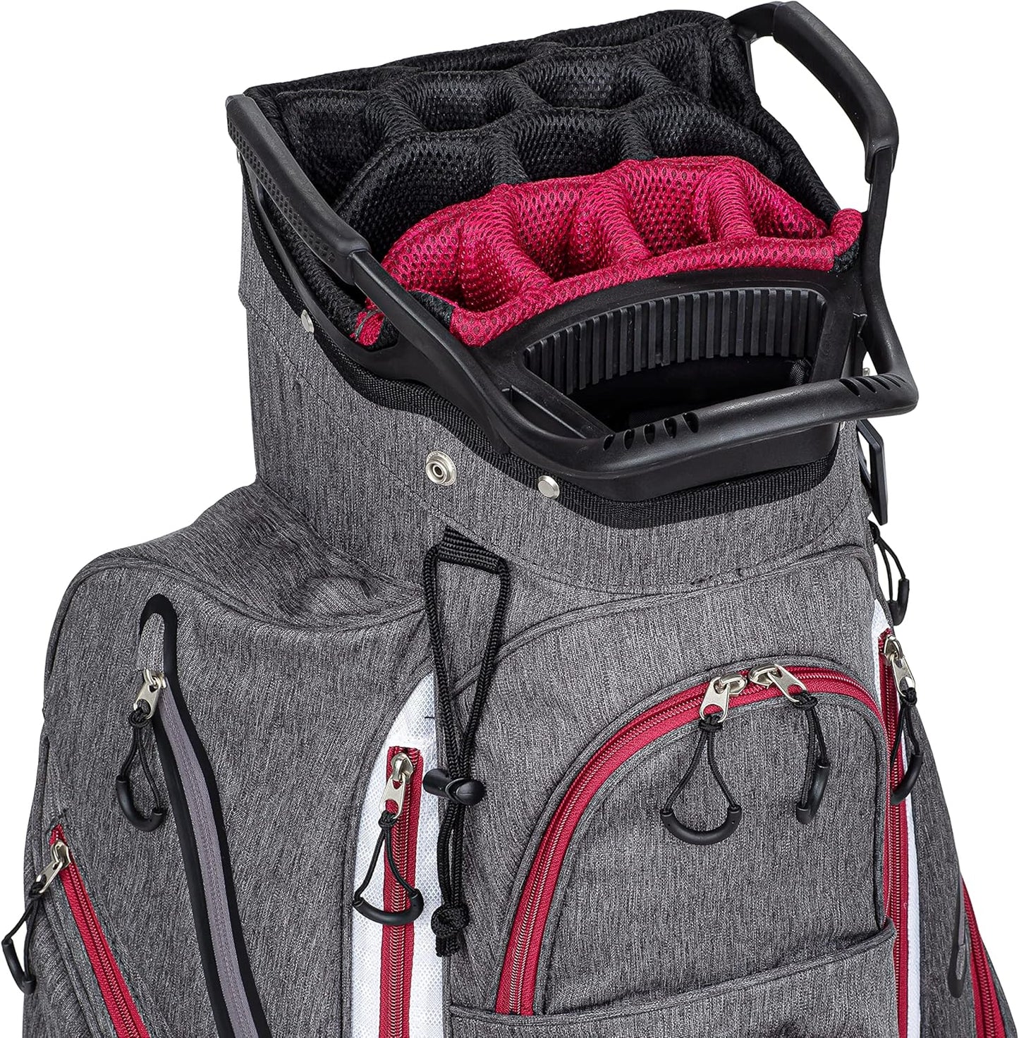 Franklin Golf Push Cart Bag -Riding Cart Bag -Full Bag Rain Cover -Secure Push Cart Base -Light Weight -15 Way Full Length Divider-External Putter Tube-Embroidery Panel