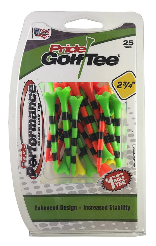 Pride Performance 2.75 Inch Striped Fruit Mix Golf Tee, 25 Count