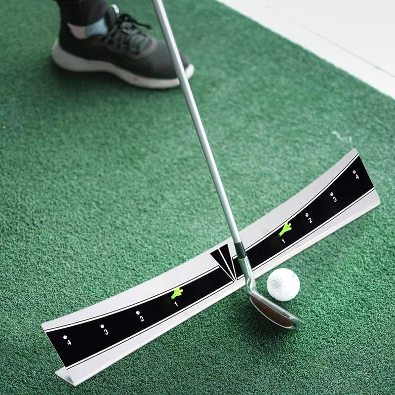 Golf Putting Track Golf Putter Trainer Calibration Track Putter Board Adjustable Range Golf Putter Trajectory Balancer Portable