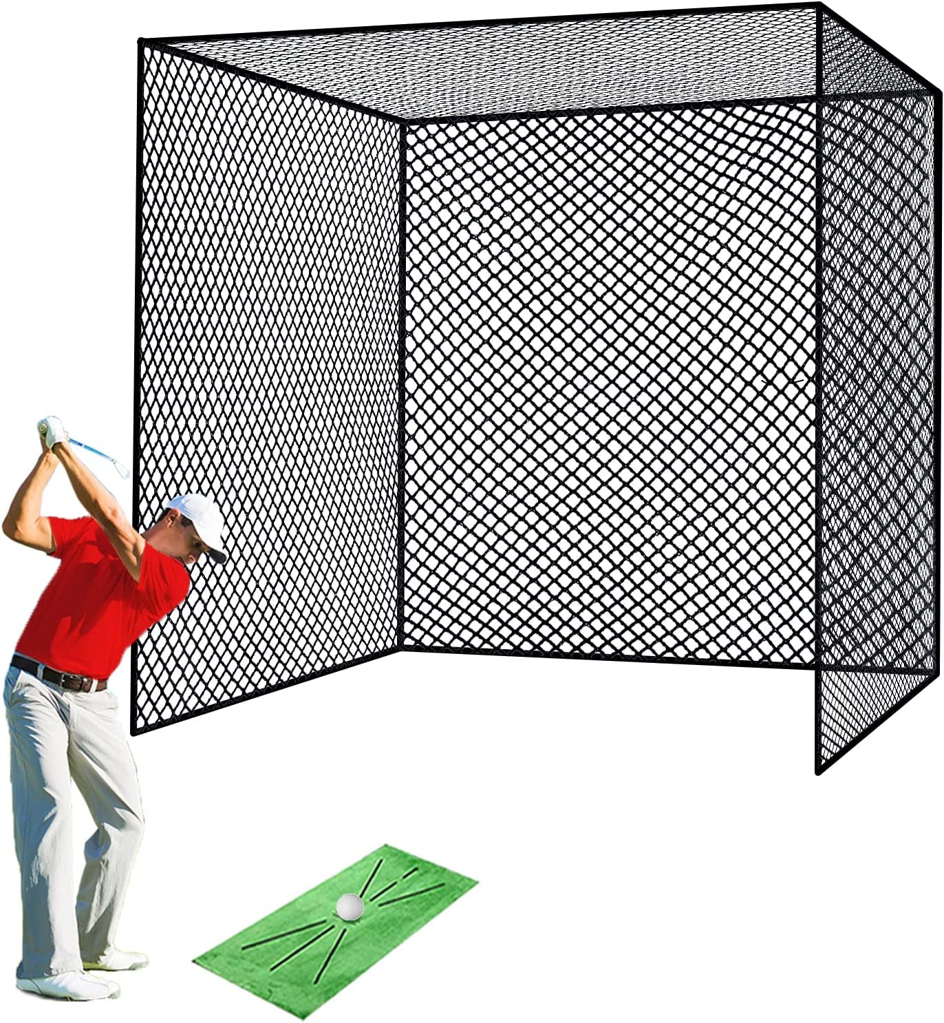 Golf Cage Net - 10X10X10Ft, Golf Hitting Net and Personal Driving Range for Indo