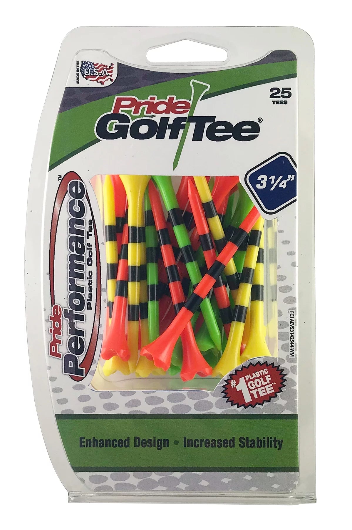 Pride Performance 3-1/4" Striped Fruit Mix Golf Tee, 25 Count