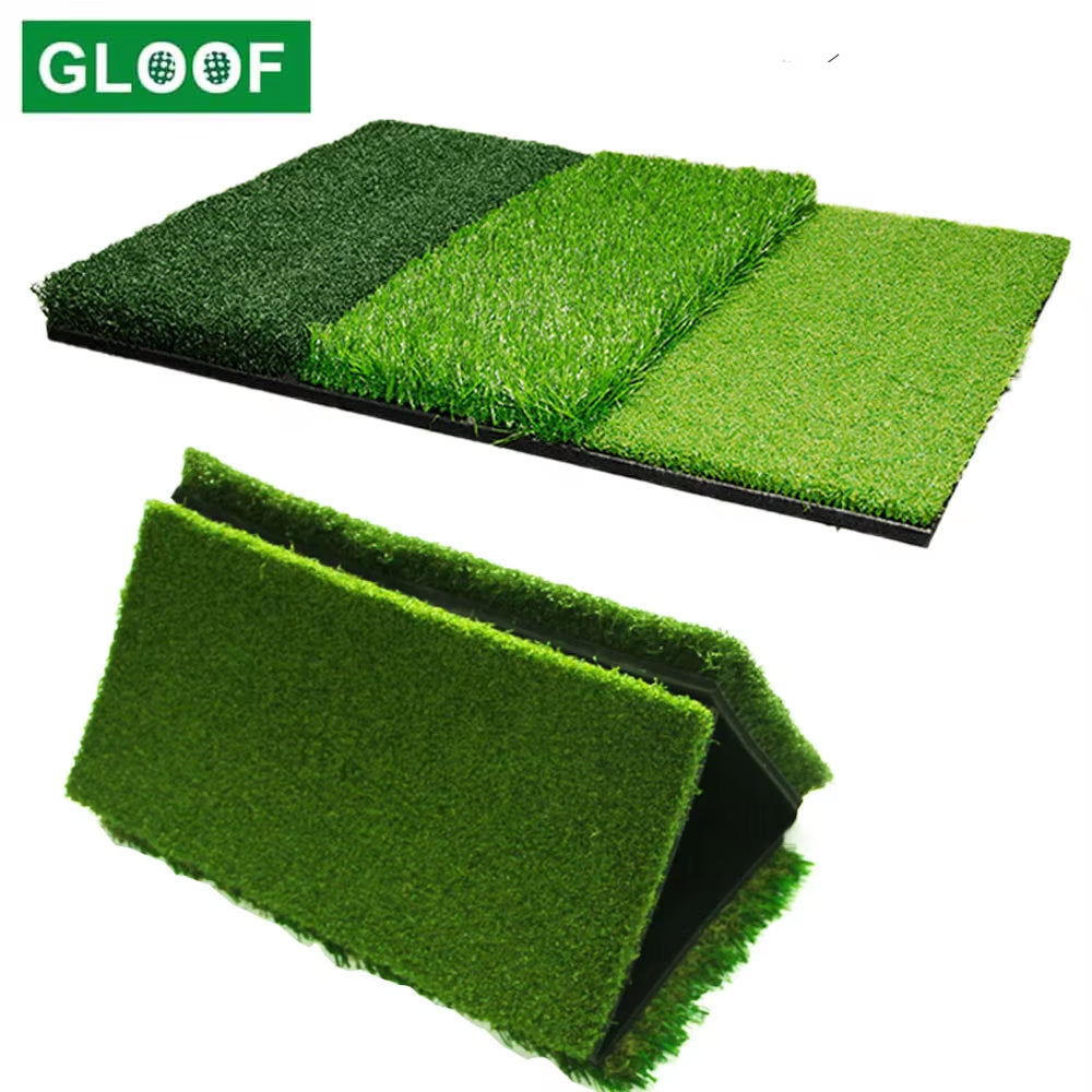 1Pcs Golf Hitting Mat 3 Grasses Golf Training Aids Indoor Outdoor Tri-Turf Golf Hitting Grass Golf Mats for Indoor Backyard