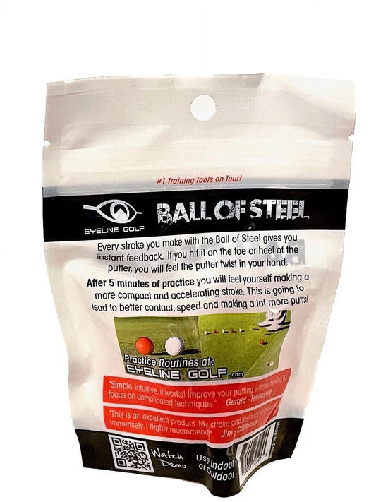 Weighted Ball of Steel, Silicon Padding, Instant Feedback, Perfect Stroke for Putter, 5X Weight of Standard Ball, Hitting the Sweet Spot, Consistent Improvement (Pack of 3)