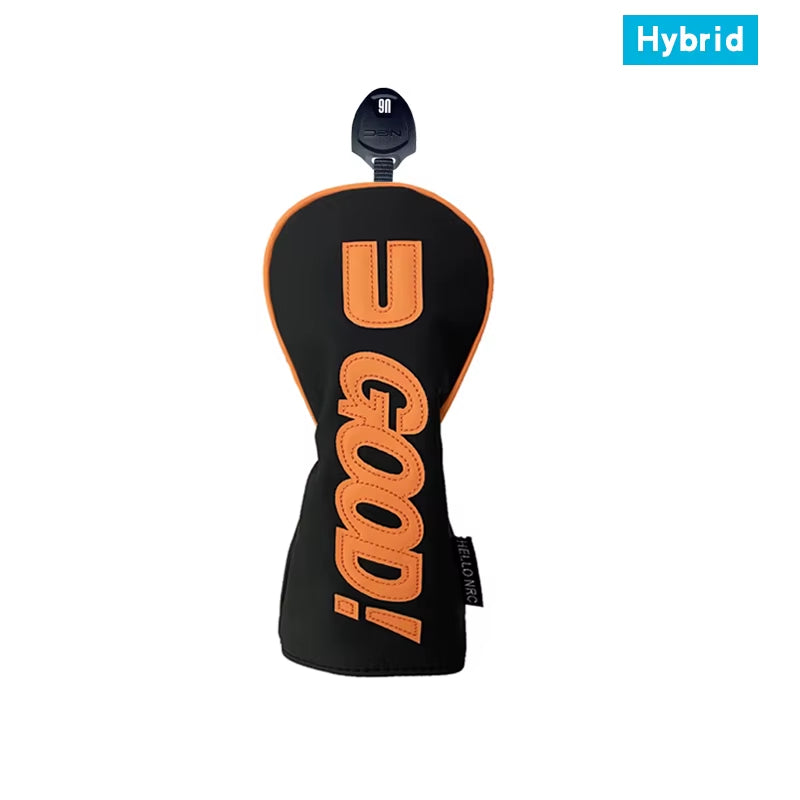 Golf Wood Head Cover PU GOOD Pattern Driver Fairway Hybrid Waterproof Durable Orange Golf Supplies Golf Head Cover Protector