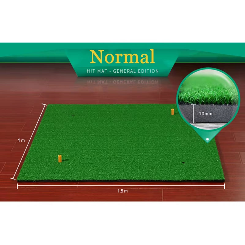 Golf Mats Practice Hitting Mat Golf Swing Trainer Training Turf Mat with Rubber Tee Holder 1.5M*1.5M/1.5M*1.0M Etc.