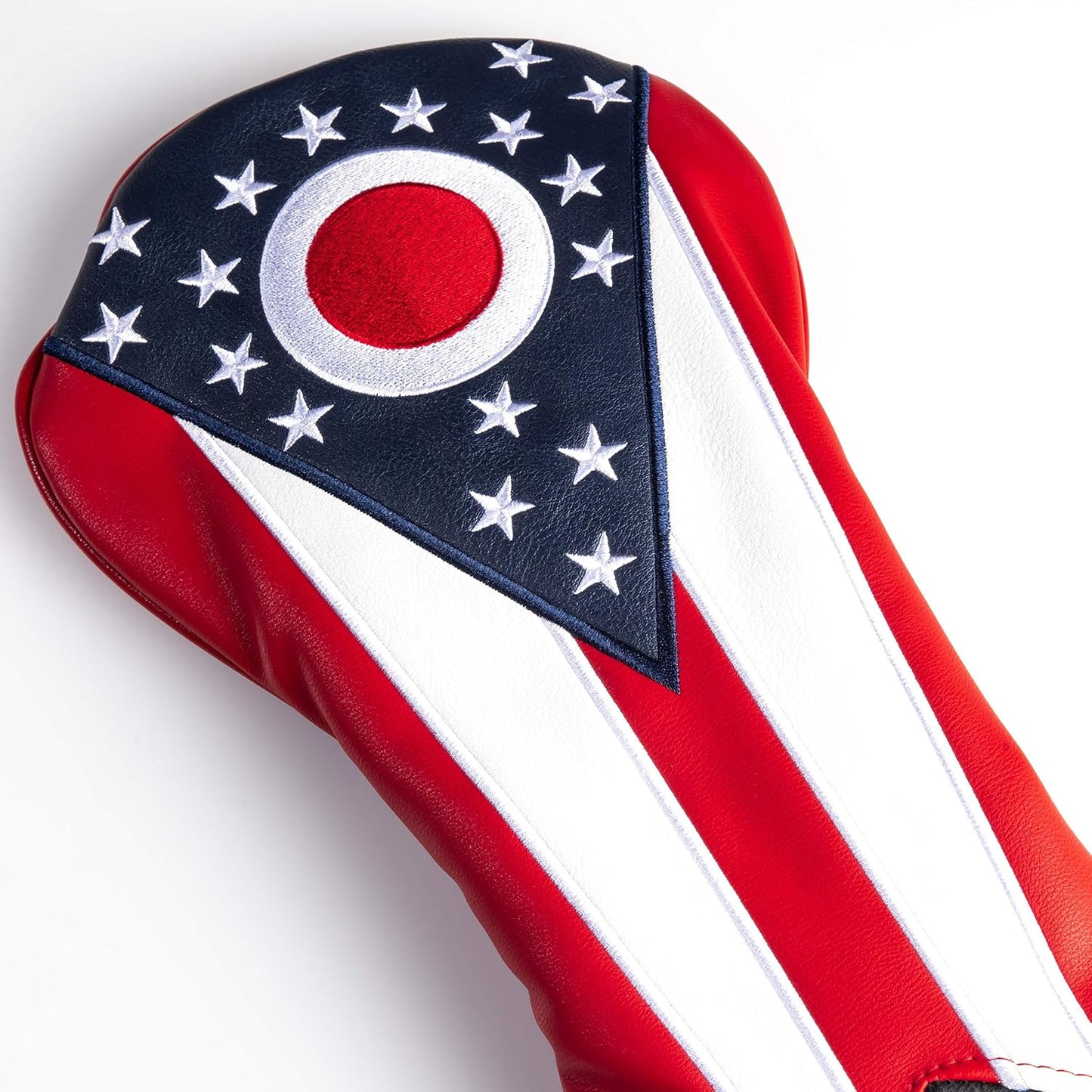 Ohio Tribute Premium Golf Club Head Cover - Premium, Hand-Made Leather Headcover - OH Flag Styled, Tour Quality Golf Club Cover - Style & Customize Your Golf Bag