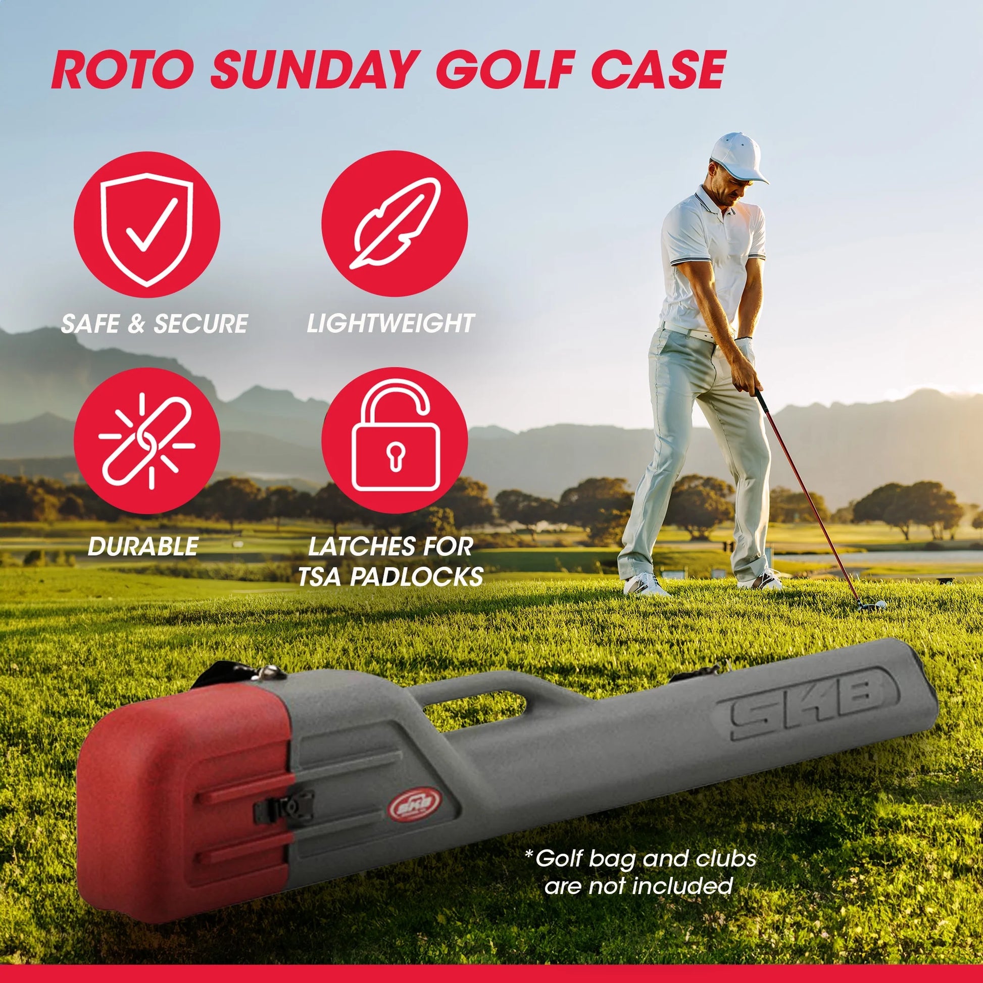 Cases Lightweight Hard Plastic Roto Golf Club Airline Travel Case