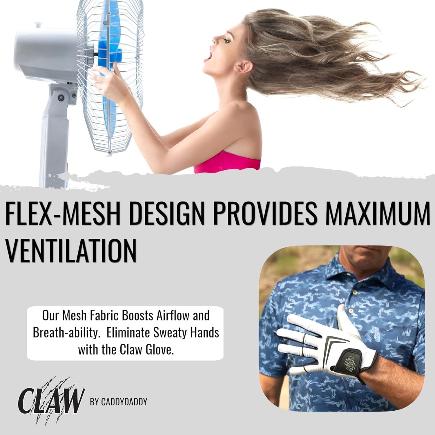 Claw Golf Gloves for Men | Flex-Mesh Design for Cool Ventilation | Lasts 3-5 Times Longer than Leather | Silicone-Web Coating for Maximum Grip | Machine-Washable