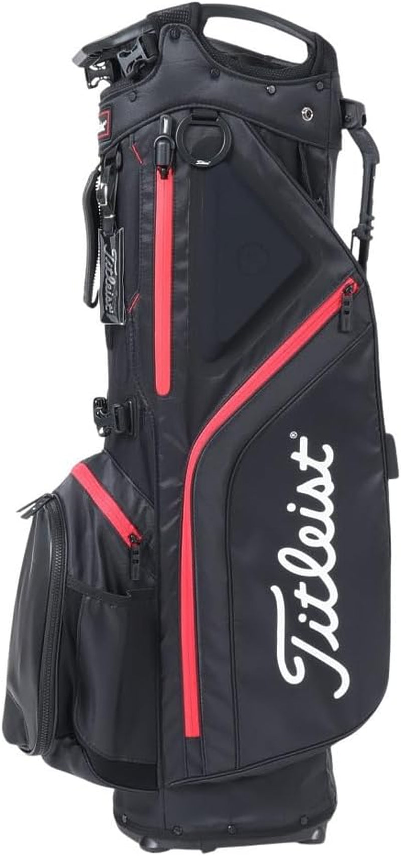 - Hybrid 5 Golf Bag - Black/Black/Red, 4.6 Lbs