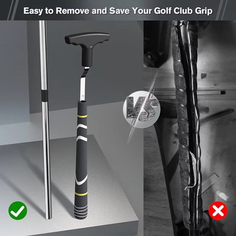 1Pcs Golf Grip Removal Tool V-Groove Grip Remover Saver for Standard Length Swinging Grips Golf Grip Kit Golf Tools