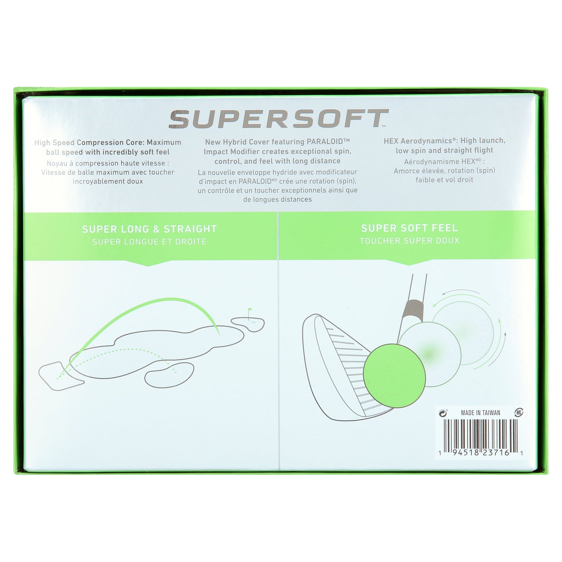 Supersoft 2021 Golf Balls, Matte Green, 12 Pack