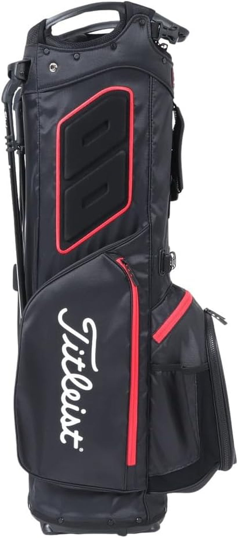 - Hybrid 5 Golf Bag - Black/Black/Red, 4.6 Lbs