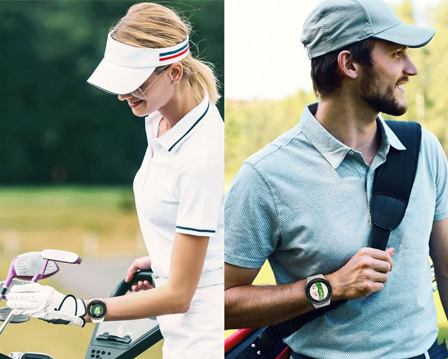 A2 Hybrid Golf GPS Watch Power Bundle | Includes  Portable Charger & HD Tempered Glass (X2) | Golf Watch for Men & Women | Slope Mode, Color Touchscreen | Green Undulation