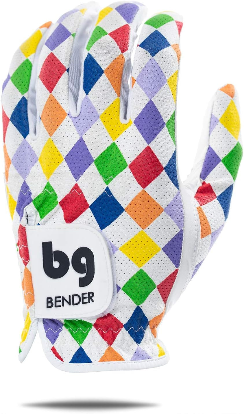 Bender - Mens Golf Glove, Durable Mesh Golf Gloves, Unique Golf Gloves