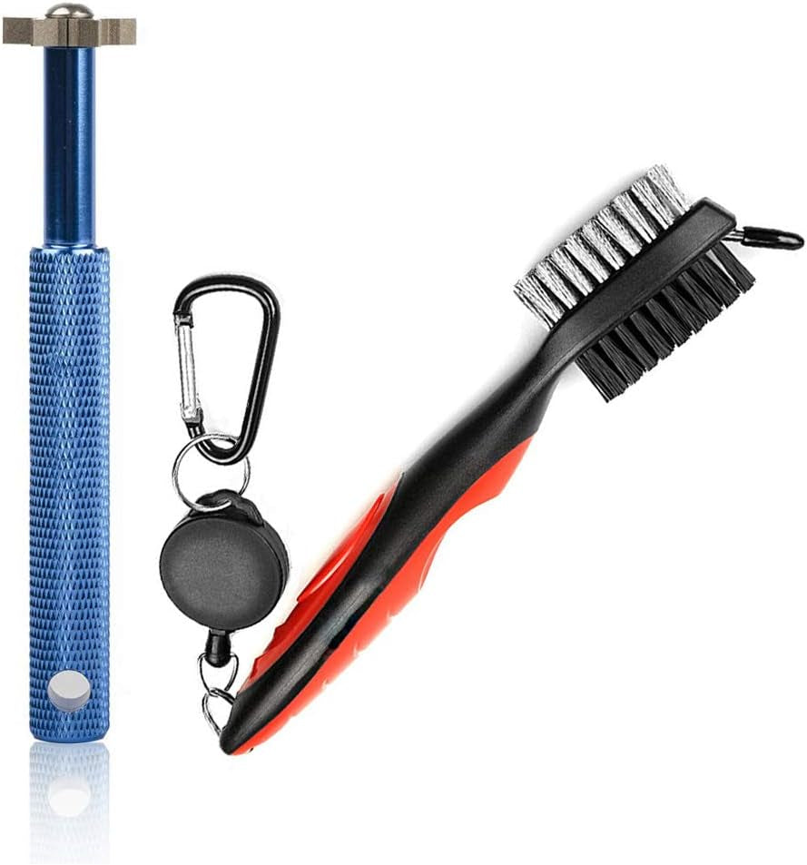 Golf Groove Sharpener Tool, Golf Club Groove Sharpener and Retractable Golf Club Brush, for Golfers, Practical Sharp and Clean Kits for All Golf Irons