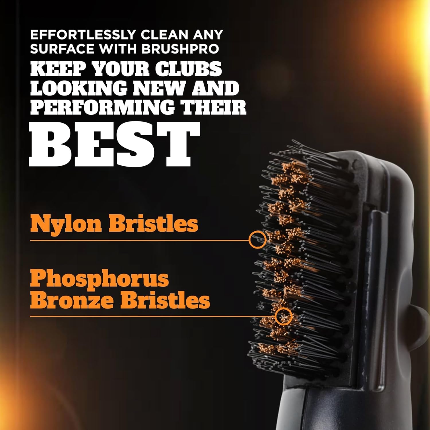 Brushpro Latch-It Golf Club Cleaner, Ergonomic Grip and Latch-It Magnet - Professional Golf Club Brush and Groove Cleaner for Golfers