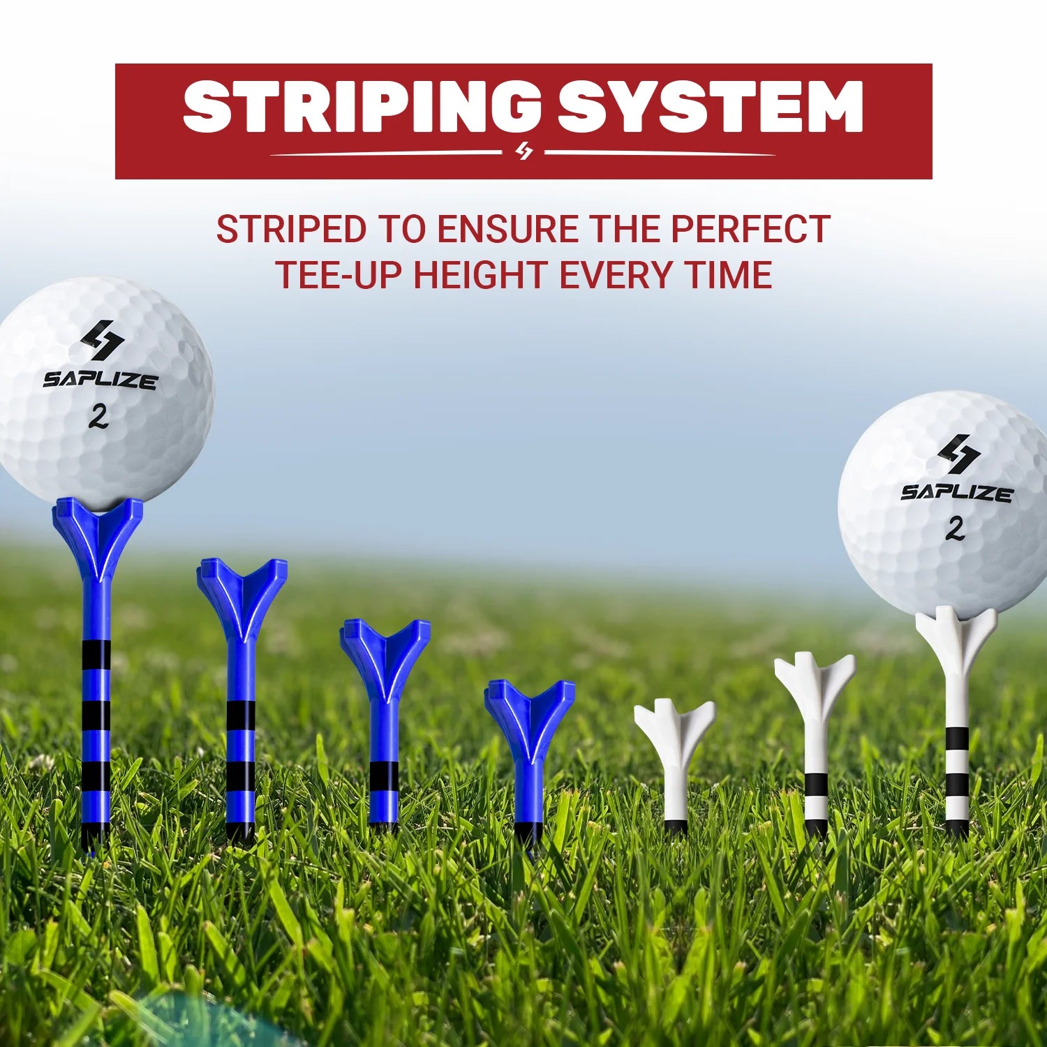 Plastic Golf Tees Pack of 50(2-3/4"&3-1/4" Available) Reduces Friction & Side Spin 4 Prongs Plastic Tees, Mixed