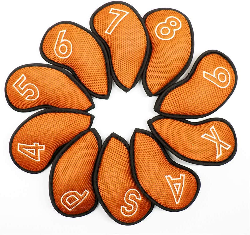 Lightweight Golf Club Covers Headcovers Head Covers Club Protections 10Pcs/Pack - Meshy and Foam Made for Oversized Standard Size Small Size - Indoor and Outdoor Golf Gears