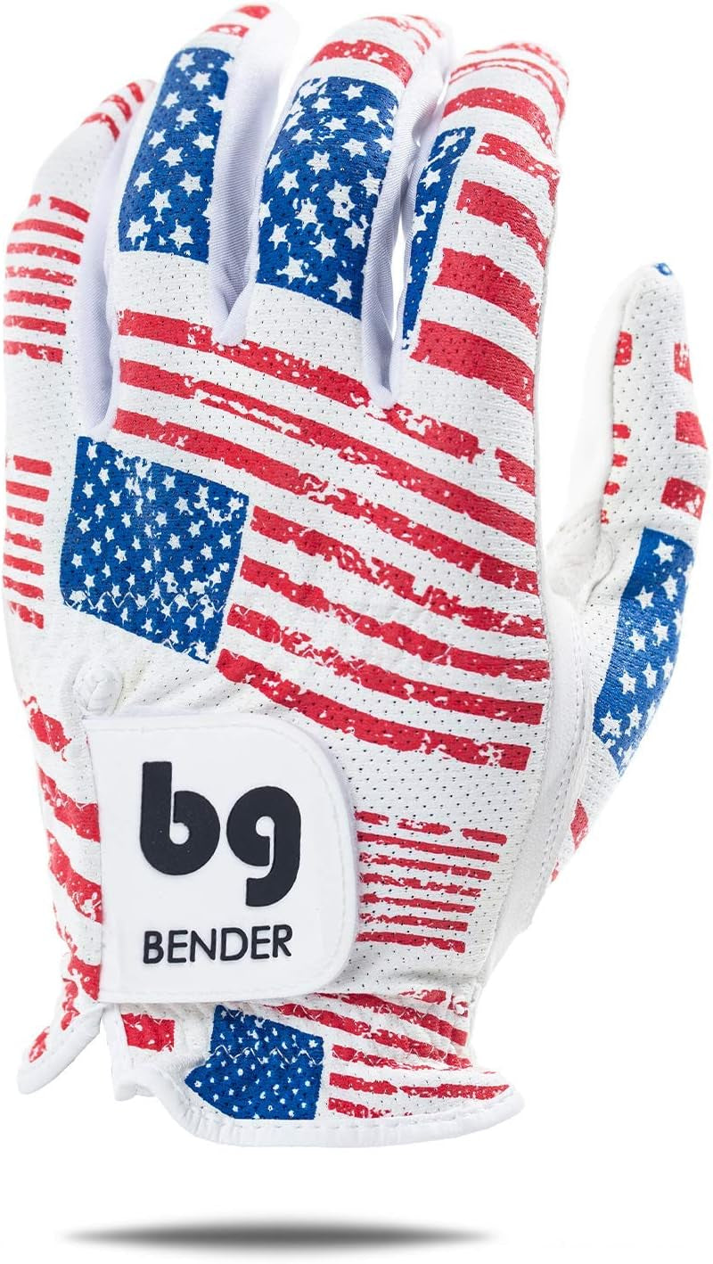 Bender - Mens Golf Glove, Durable Mesh Golf Gloves, Unique Golf Gloves