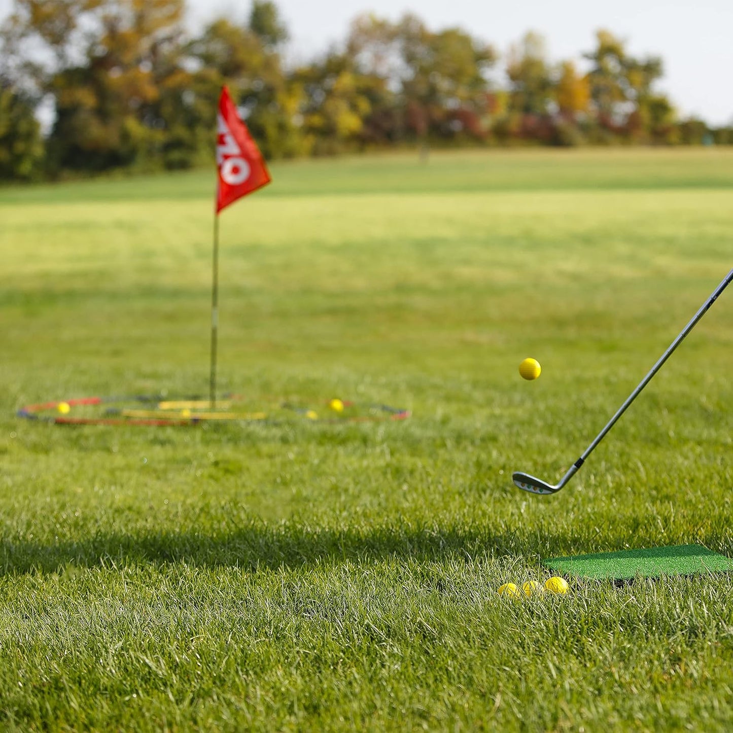 Golf Backyard Bullseye Golf Practice Set (2 Piece) - Backyard Golf Practice Range with Foam Practice Golf Balls