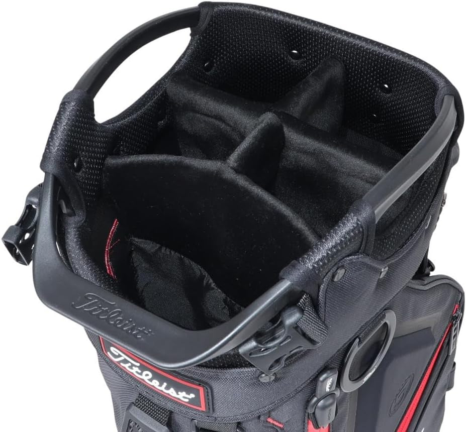 - Hybrid 5 Golf Bag - Black/Black/Red, 4.6 Lbs