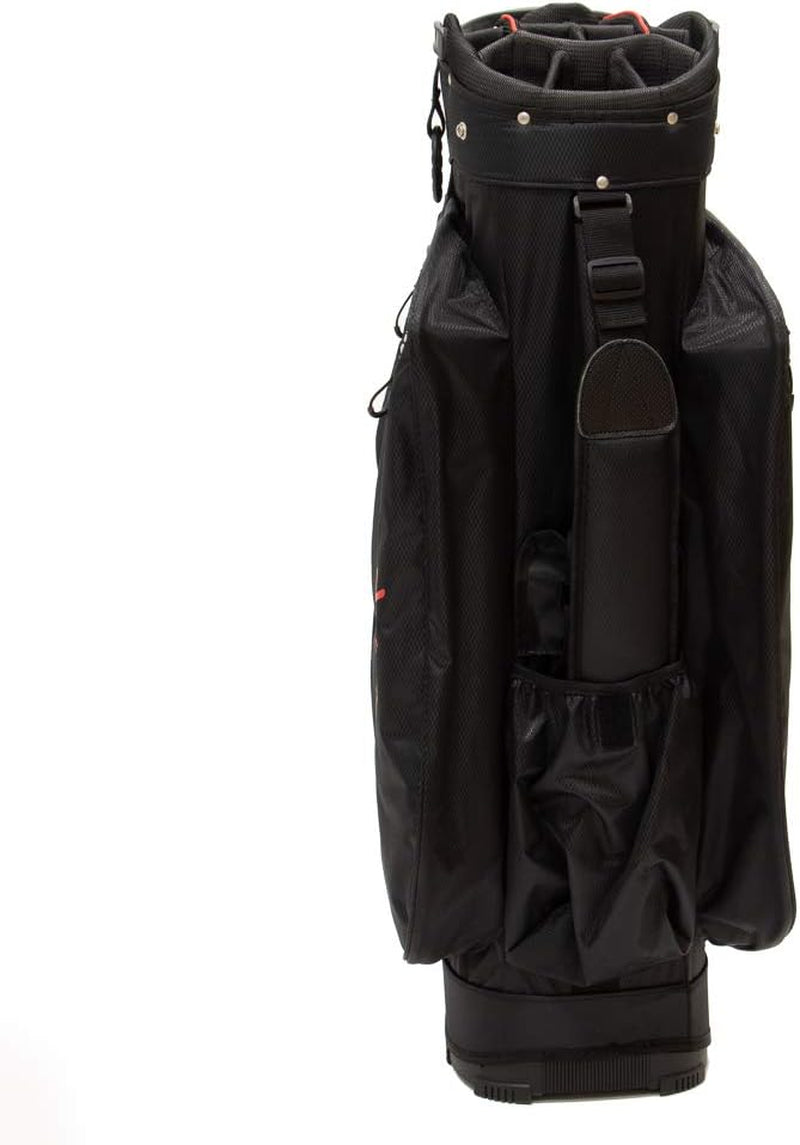 GB28 Weatherproof Golf Cart Bag with 14-Way Divider, 10 Pockets, Large Cooler & Rainhood, Lightweight 5.25 Lbs